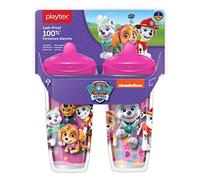 Playtex Sipsters Stage 3 Paw Patrol Lot de 2 gobelets à bec verseur anti-déversement, anti-fuite et incassable pour filles, 255 g