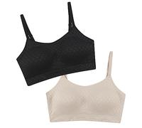 Playtex Lot de 2 soutiens-gorge lisses à couverture complète sans armatures pour femme Us4p31, tailles S-3X, M+-XL+, Noir/amande, L grande taille