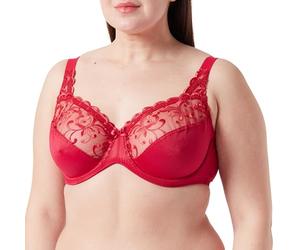 Playtex Soutien-Gorge avec Armatures en Microfibre - Essential Elegance Broderie x1 Femme, Rouge, 100B