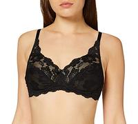 Playtex Soutien-Gorge sans armatures dentelle raffinée Essential Elegance Lace Femme x1 , Noir, 100C