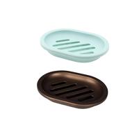 PLAYTHROUGH Lot de 2 porte-savon double couche pour évier de salle de bain et cuisine, savon anti-adhésif (vert, bronze)