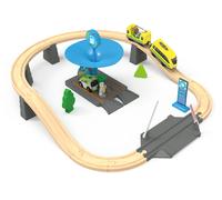 Playtive Set de chemin de fer et station-service en bois