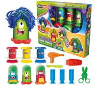 PLAYTOYS Hair Studio Monster Lot de 3 pâtes à jouer multicolores de 30 g, 8 accessoires, pour garçons et filles à partir de 3 ans