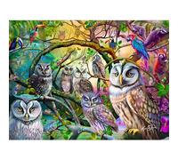 Playview Brands Puzzle de 1000 pièces pour adultes Motif chat rose Khan hiboux tropicaux 68,6 x 50,8 cm