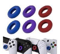 playvital 6 pcs Silicone Joystick Rings pour ps5/pour ps4 | pour Xbox Series X/S,pour Xbox One/Elite Series 2 Core,Donut Design Thumbstick Rings pour Switch Pro(Rouge & Bleu & Violet)