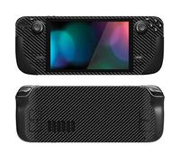 PlayVital Accessoires pour Steam Deck Autocollant Protection,Stickers Skin pour Steam Deck OLED & LCD Console-Fibre Carbone Noire Argentée