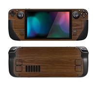 PlayVital Accessoires pour Steam Deck Autocollant Protection,Stickers Skin pour Steam Deck OLED & LCD Console-Grain de Bois