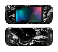 PlayVital Accessoires pour Steam Deck Autocollant Protection,Stickers Skin pour Steam Deck OLED & LCD Console-Marbre Aquarelle Noir