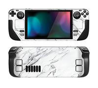 PlayVital Accessoires pour Steam Deck Autocollant Protection,Stickers Skin pour Steam Deck OLED & LCD Console-Marbre Blanc Moderne