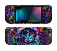 PlayVital Accessoires pour Steam Deck Autocollant Protection,Stickers Skin pour Steam Deck OLED & LCD Console-Feuille Psychédélique