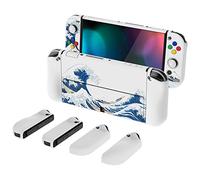 PlayVital AlterGrips Coque de protection fine pour Nintendo Switch OLED - Coque ergonomique pour Joycon - Coque rigide pour Switch OLED avec capuchons de pouce et capuchons de boutons - La grande