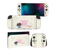 PlayVital Autocollant pour Nintendo Switch 2 Manette & Console & Grip & Dock,Sticker Skin Decal pour Switch 2 Accessoires Protection - Chaton Fleurs de Cerisier