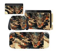 playvital Autocollant pour Switch OLED Protection,Sticker Skin pour Nintendo Switch OLED Manette & Console & Joycon & Dock-Dragon Fureur