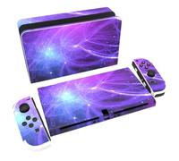 PlayVital Autocollant pour Switch OLED Protection,Sticker Skin pour Nintendo Switch OLED Manette & Console & Joycon & Dock-Piste Météore