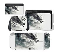 playvital Autocollant pour Switch OLED Protection,Sticker Skin pour Nintendo Switch OLED Manette & Console & Joycon & Dock-Dragon Esprit Encre