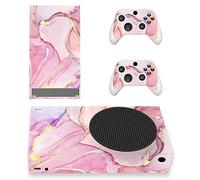 playvital Autocollant pour Xbox Series S Manette Accessoires,Skin pour Xbox Series S Console Sticker-Effet marbre Or Rose