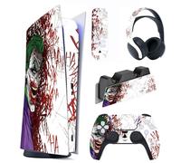 playvital Autocollant Protection pour ps5 Manette Accessoire Sticker Skin pour ps5 Habillages Digital Console & Controller & Télécommande & Casque & Station de Charge-Clown Hahaha