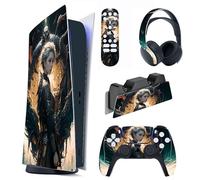 playvital Autocollant Protection pour ps5 Manette,Sticker Skin Habillages pour ps5 Digital Console & Station de Charge & Casque & Télécommande Média-Vision du Dragon