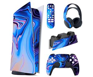 playvital Autocollant Protection pour ps5 Manette | Sticker Skin Habillages pour ps5 Digital Console & Station de Charge & Casque & Télécommande Média-Origine du Chaos