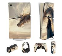 playvital Autocollant Protection pour ps5 Slim Console Accessoires,Sticker Skin pour ps5 Manette & Télécommande & Casque & Station de Charge,Digital Edition-Rencontre Cloudwalker