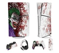 playvital Autocollant Protection pour ps5 Slim Console Accessoires,Sticker Skin pour ps5 Manette & Télécommande & Casque & Station de Charge,Digital Edition-Clown Hahaha