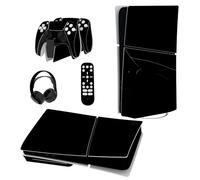 playvital Autocollant Protection pour ps5 Slim Standard Console, Sticker Skin pour ps5 Manette & Télécommande & Casque & Station de Charge,Disc Edition-Noir