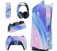 PlayVital Autocollant Skin pour ps5 Manette,Sticker pour ps5 Console Disc Edition & Station de Charge & Casque & Télécommande-Voyage Fantastique