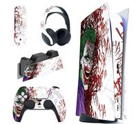 playvital Autocollants Proetction pour ps5 Manette Accessoire,Sticker Skin Decal pour ps5 Standard Console & Controller & Télécommande & Casque & Station de Charge-Clown Hahaha