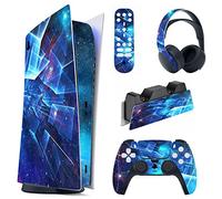 PlayVital Autocollants Skin pour ps5 Manette Sticker Vinyle pour ps5 Digital Console & Station de Charge & Casque & Télécommande Média-Galaxie Multidimensionnelle