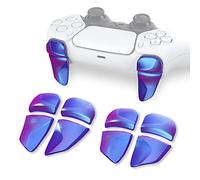PlayVital Bouton Manette pour ps5 Gâchette Protection pour PS Portal,Trigger Stop pour ps5 Edge Controller Accessoires Extension，2 Pairs-Caméléon Rouge Violet Bleu