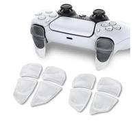 PlayVital Bouton Manette pour ps5 Gâchette Protection pour PS Portal,Trigger Stop pour ps5 Edge Controller Accessoires Extension，2 Pairs-Transparent
