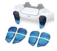PlayVital Bouton Manette pour ps5 Gâchette Protection pour PS Portal,Trigger Stop pour ps5 Edge Controller Accessoires Extension,2 Pairs-Bleu Transparent