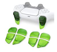 PlayVital Bouton Manette pour ps5 Gâchette Protection pour PS Portal,Trigger Stop pour ps5 Edge Controller Accessoires Extension,2 Pairs-Vert Transparent