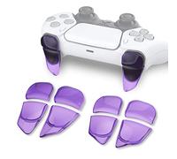 PlayVital Bouton Manette pour ps5 Gâchette Protection pour PS Portal,Trigger Stop pour ps5 Edge Controller Accessoires Extension，2 Pairs-Violet Transparent