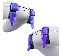PlayVital Bouton Protection pour ps5 Manette,Gâchette pour ps5 Edge Controller Extension,Trigger Stop pour PS Portal Accessoires Rallonge Dune，2 Pairs-Caméléon Violet Bleu
