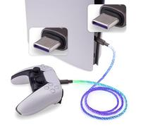 playvital Câble pour ps5 Manette,LED Accessoires Chargeur pour Xbox Core/Elite Series 2/Switch Pro Controller pour ps5 Edge-Type C vers C,2M