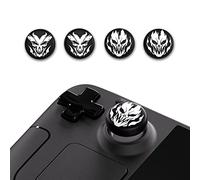 playvital Capuchon Joystick pour Steam Deck OLED Console,Joystick Cap pour Steam Deck LCD,Silicone Thumb Grip Caps pour PS Portal Accessoire Thumbstick Cover-Démons de Feu