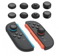 PlayVital Capuchon Joystick pour Switch 2 Accessoires Caps Joystick, Capuchon de Stick Analogique pour Nintendo Switch 2 Joycon Thumbstick Grip Caps Cover-Noir，8 en 1 Pro