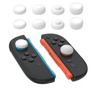playvital Capuchon Joystick pour Switch 2 Joycon Accessoires Caps Joystick,Capuchon de Stick Analogique pour Nintendo Switch 2 Thumbstick Grip Caps Cover-Blanc，8 en 1 Pro