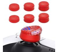 PlayVital Capuchon pour ps5 Manette Protection Stick Analog pour ps5 Edge,Thumbstick Cover pour ps4,Turbine Joystick Grips Caps pour Xbox Core/Xbox One/Elite Series 2/Switch Pro-Rouge,3 Paires