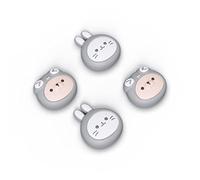 PlayVital Capuchon pour Switch Protection Joystick,Joycon Cover de Stick pour Nintendo Switch OLED/Lite Thumb Grip Caps Prises de Pouce-Gris,Chaton & Chiot