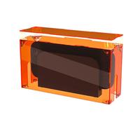 playvital Coque Anti-Poussière pour Switch 2 Console-Orange Transparent | Housse Étui de Protection pour Switch 2 Chargeur Dock Cover Acrylique Boîte d'Affichage Anti-Rayures Étanche/Assemble