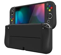 playvital Coque de Protection Souple pour Nintendo Switch OLED,ZealProtect Protecteur Joycon Grip Cover pour Switch OLED avec Capuchon Joystick&Caps Bouton ABXY-Noir