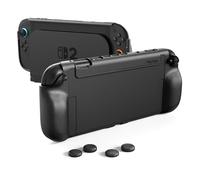 PlayVital Coque Dockable TPU pour Nintendo Switch 2 Console avec Capuchon Joysitck,Housse Étuis de Pretection pour Switch 2 Joycon Accessoires Pure Cover-Noir