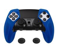 playvital Coque Manette pour ps5 Edge Grip,Anti-Glissement Housse Silicone pour ps5 Edge Controller,Semi-Recouvert Protection Cover Ergonomique avec Capuchons-Bleu(Édition Ninja)