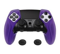 playvital Coque Manette pour ps5 Edge Grip,Anti-Glissement Housse Silicone pour ps5 Edge Controller,Semi-Recouvert Protection Cover Ergonomique avec Capuchons-Violet(Édition Ninja)