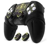 playvital Coque Manette pour ps5 Grip Housse Protection,Noir-Édition Runes