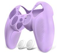 playvital Coque Manette pour ps5 Housse Protection,Mauve Clair | avec 2 Capuchon Joystick pour ps5 Controller Cover Skin Cache Silicone,Édition Ninja