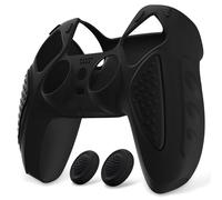 playvital Coque Manette pour ps5 Protection Accessoire pour ps5 Controller Cover Housse Silicone avec Capuchon Joystick,Édition Chevalier-Noir