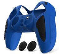 playvital Coque Manette pour ps5 Protection Accessoire pour ps5 Controller Cover Housse Silicone avec Capuchon Joystick,Édition Chevalier-Bleu&Noir